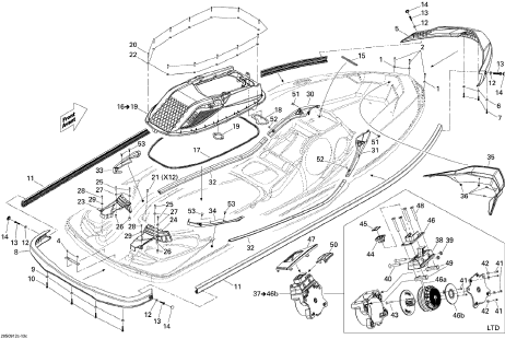 GTX LTD iS 255'09 OEM (Body,-Rear-View-3) RETRACTABLE ROPE ASS'Y Used [S2540-09]