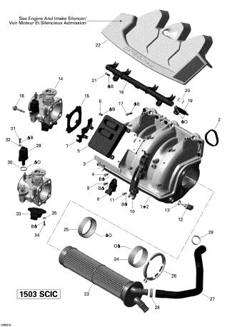 RXT 215'09 OEM (Air-Intake-Manifold-And-Throttle-Body-_V1) AIR INTAKE MANIFOLD | INCLUDES 1 TO 2 Used [S2200-01]