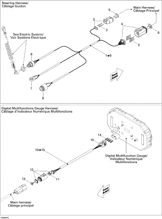 RXT 215'09 OEM (Electrical-Harness-2) DIGITAL MULTIFUNCTION GAUGE HARNESS Used [S2200-11]