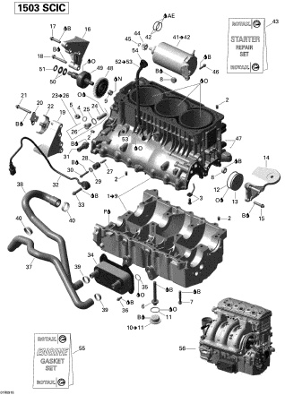 RXT 215'09 OEM (Engine-Block) ELECTRIC STARTER ASS'Y. Used [S2547-29]