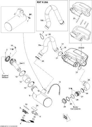 RXT 215'09 OEM (Exhaust-System) MUFFLER Used [S2547-31]