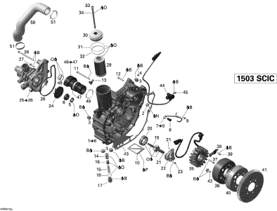 RXT 215'09 OEM (PTO-Cover-And-Magneto-_V1) FORMED HOSE Used [S2547-43]