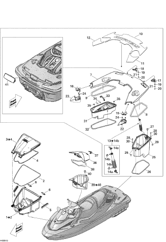 SEADOO 2009 RXT iS 255 GLOVE DOOR, YELLOW Used [X2304-17]