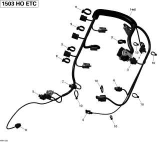 GTX LTD iS 260'11 OEM (Engine-Harness) ENGINE WIRING HARNESS ASS'Y Used [X2212-28]
