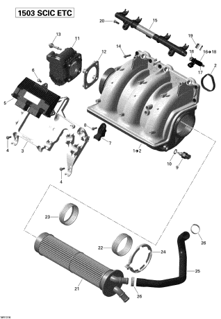 GTR 215'13 OEM (Air-Intake-Manifold-And-Throttle-Body) THROTTLE BODY SOCKET ASS�fY Used with defect [S0565-01]