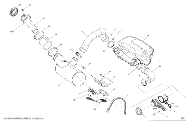 GTR 215'13 OEM (Exhaust-System) MUFFLER Used [S0565-33]