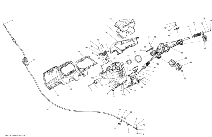 GTX LTD iS 260'13 OEM (Steering) GAUGE SUPPORT Used [S4455-56]