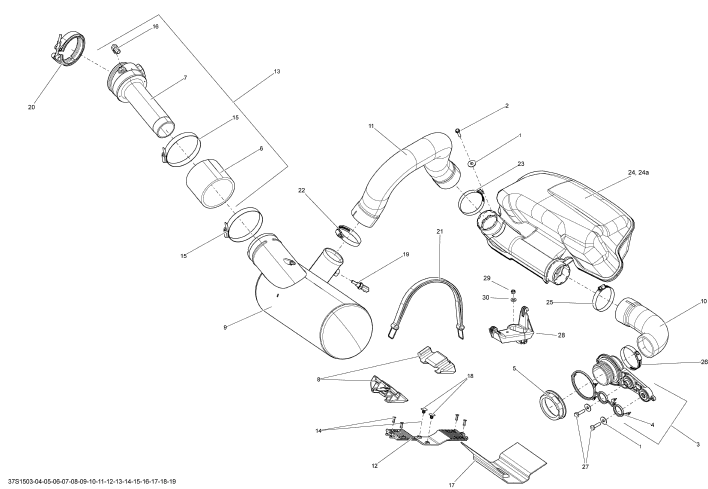 GTX LTD iS 260'15 OEM (Exhaust-System) FRONT FORMED EXHAUST HOSE Used [S4519-33]