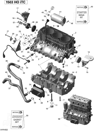 RXT-X 300'16 OEM (Engine-Block) ELECTRIC STARTER ASS'Y Used [S6542-36]