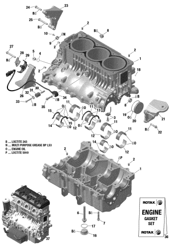 GTX 300'19 OEM (Engine-Block) ENGINE BRACKET PTO, EXHAUST Used [X2207-32]