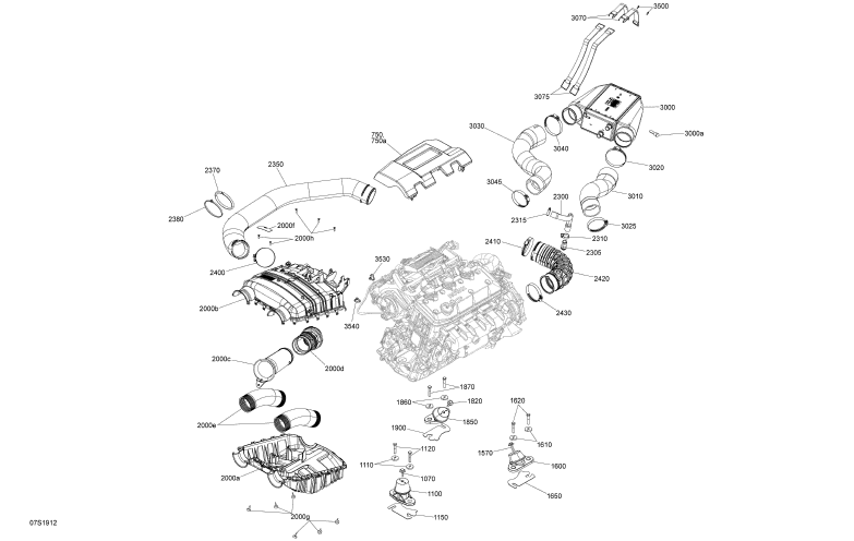 GTX 300'19 OEM (Engine) FORMED HOSE Used [X2207-66]