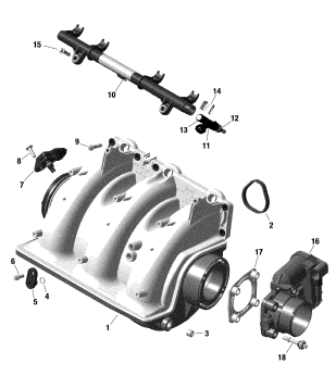 GTX 170'20 OEM (Engine-Air-Intake) FUEL RAIL Used [S7017-26]
