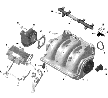RXT-X 300'20 OEM (Engine-Air-Intake-Manifold-GTX-RXT) FUEL RAIL Used [S9026-23]