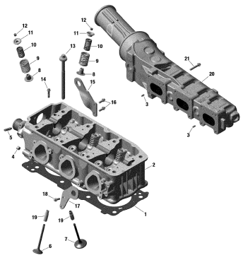 RXT-X 300'20 OEM (Engine-Cylinder-Head) EXHAUST MANIFOLD ASS'Y Used [S9026-30]