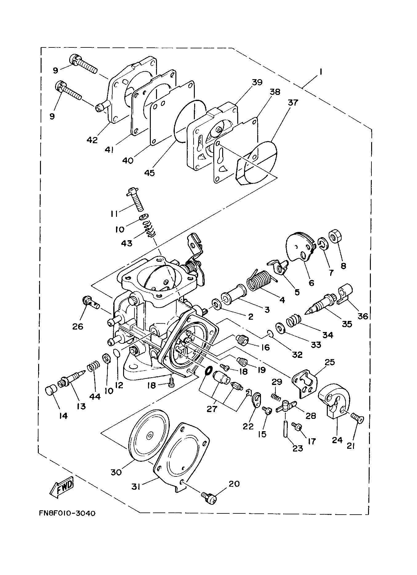 WaveBlaster700(GA7E)'95 OEM (CARBURETOR) CARBURETOR ASSY 1 Used with defect [X2206-07]