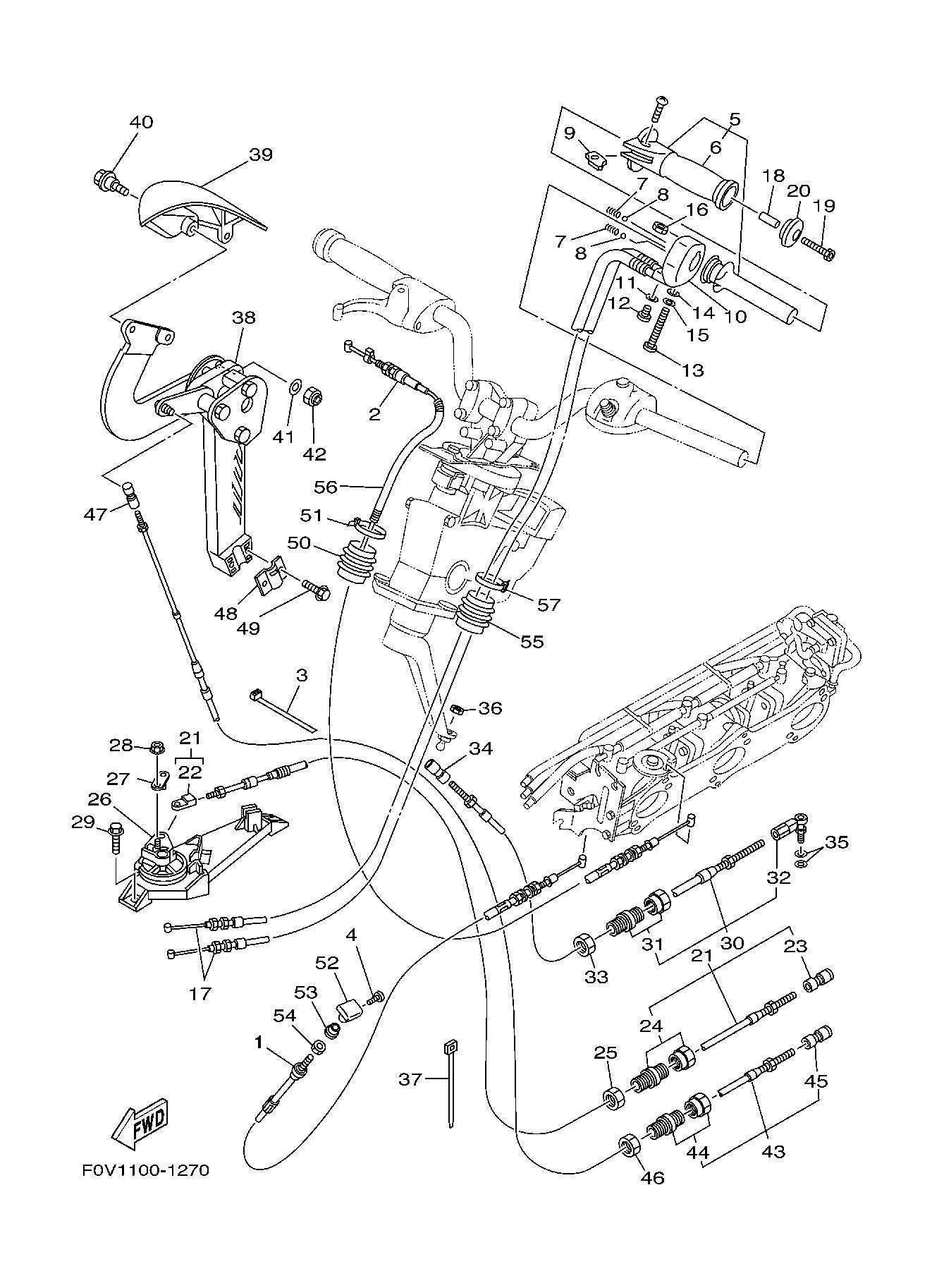 XLT1200'01 OEM (CONTROL-CABLE) REMOCON,NOZZLE 2 Used [Y4846-08]