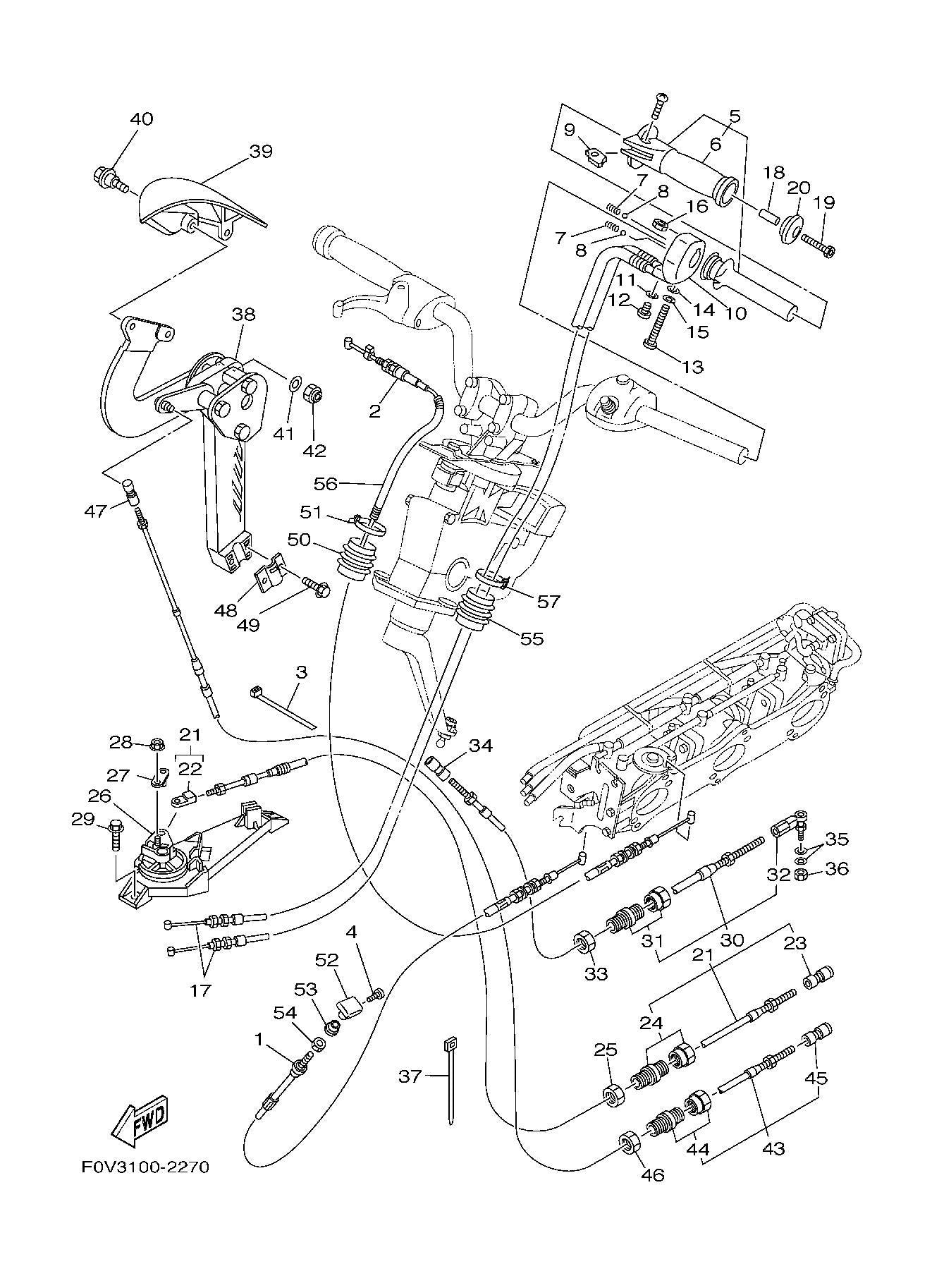 XLT1200'02 OEM (CONTROL-CABLE) REMOCON,NOZZLE 2 Used [Y4688-05]