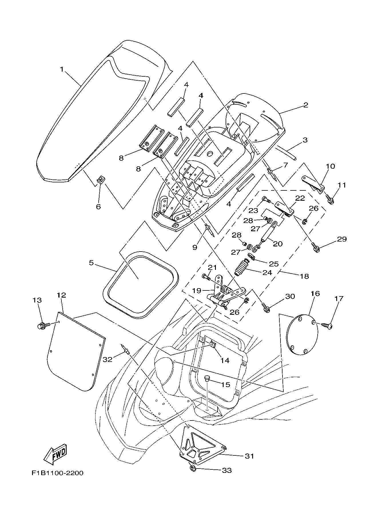 FX140'03 OEM (ENGINE-HATCH-2) HINGE, LID Used [Y6189-17]