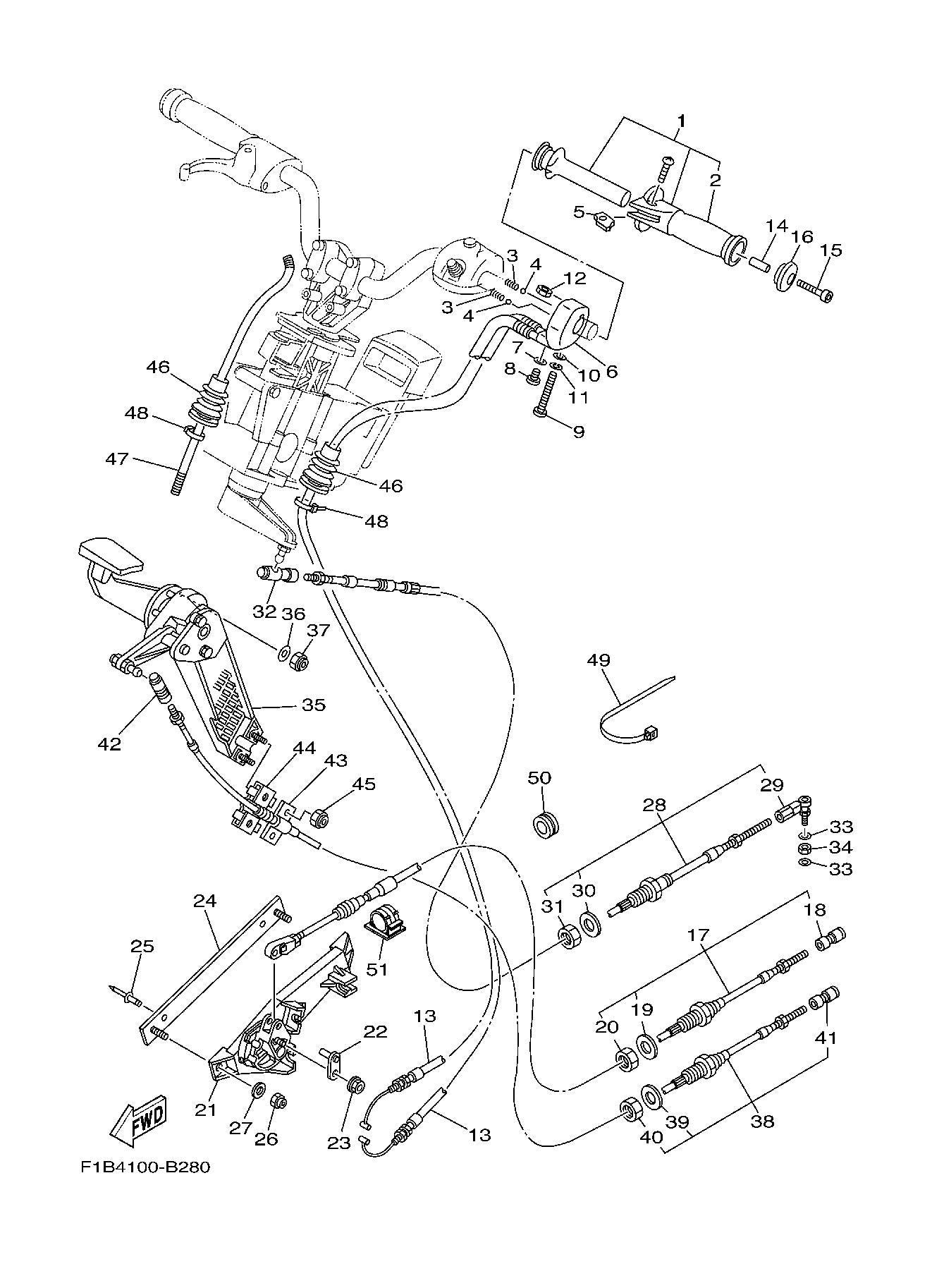 FX160'04 OEM (CONTROL-CABLE) REMOCON,NOZZLE 2 Used [Y7487-24]