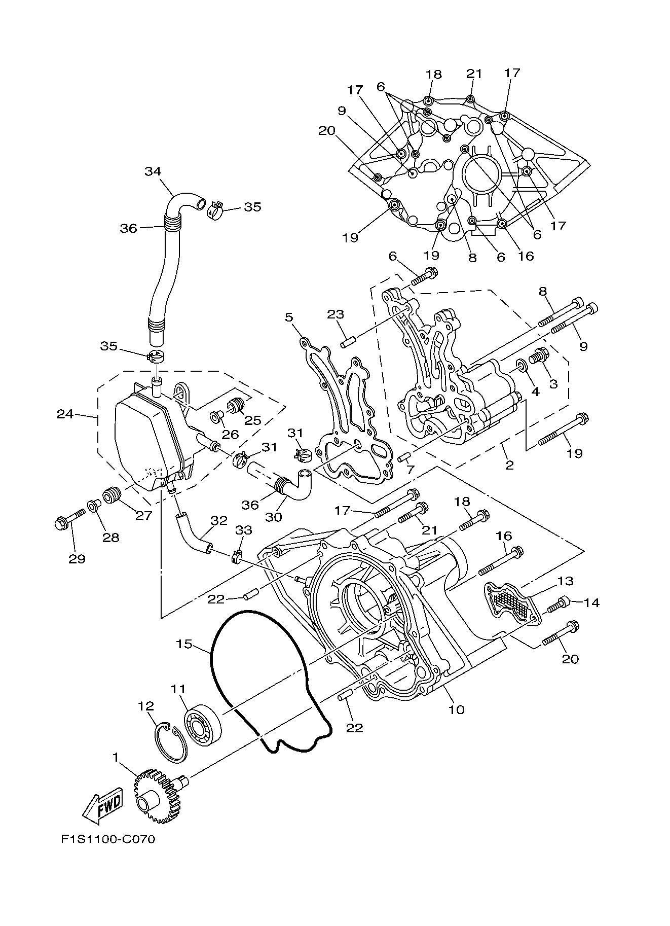 FXHighOutput'07 OEM (OIL-PUMP) SEPERATOR, OIL Used [Y8775-71]