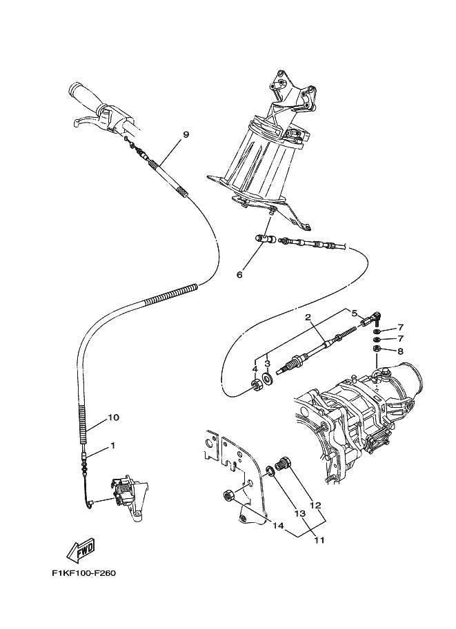 VX'07 OEM (CONTROL-CABLE) CABLE, THROTTLE 1 Used [Y9917-01]