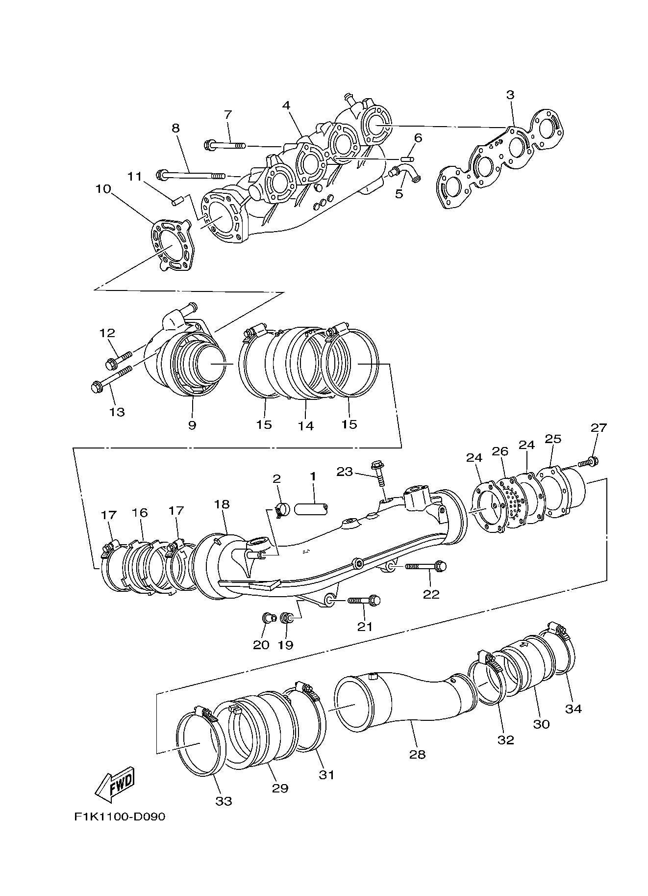 VX'07 OEM (EXHAUST-1) RING, JOINT Used [Y9917-16]