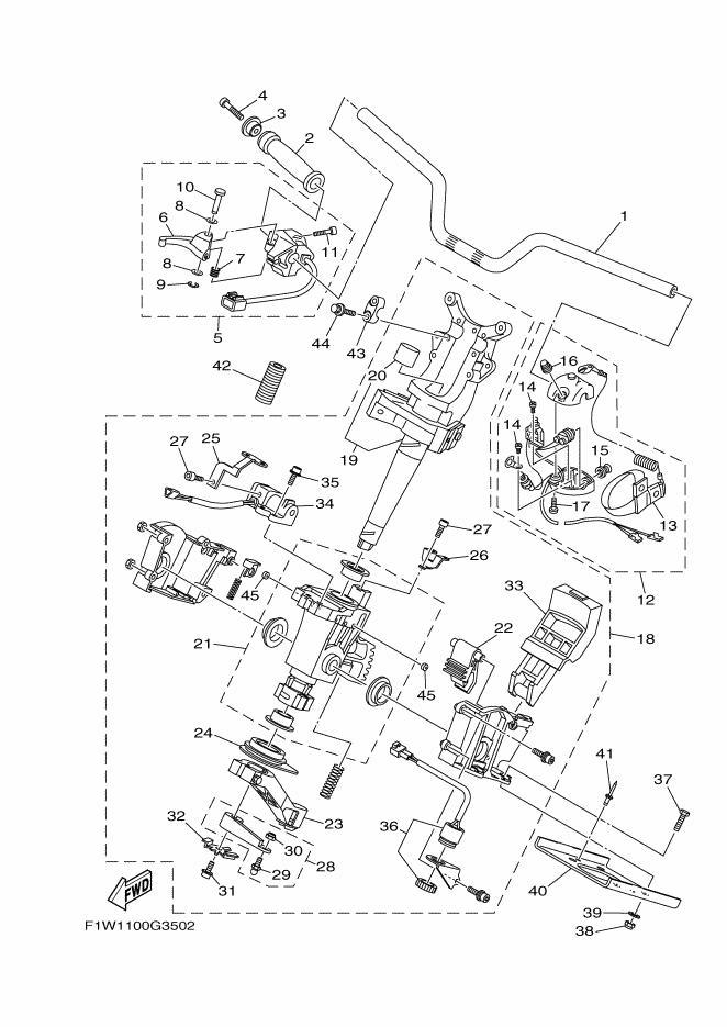 FXCruiserSHO'09 OEM (STEERING-1) THROTTLE LEVER ASSY Used [Y1213-55]