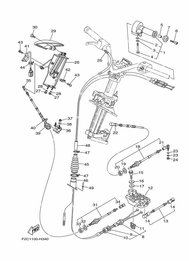 FZS'09 OEM (CONTROL-CABLE) GRIP Used [Y3603-03]
