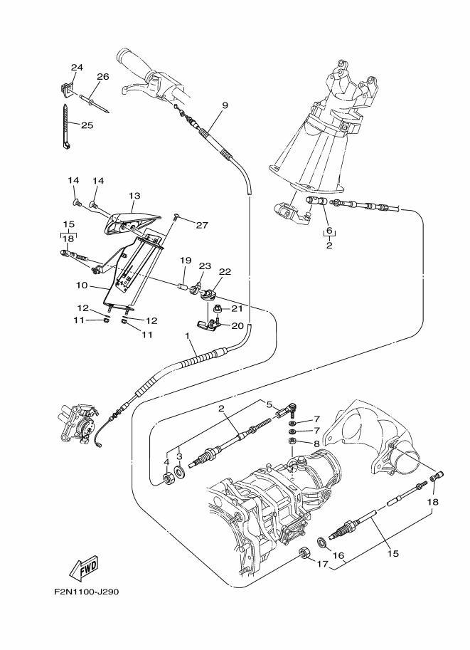 VXCruiser'10 OEM (CONTROL-CABLE) CABLE, THROTTLE 1 Used [Y0927-18]