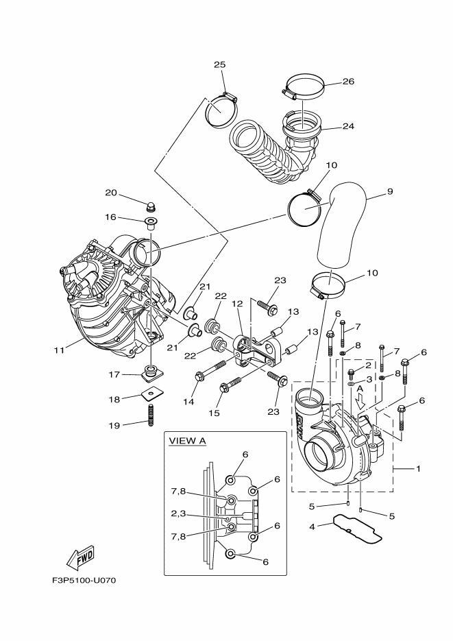 YAMAHA 2019 FXCruiserSVHO AIR COOLER ASSY. Used [X2304-42]
